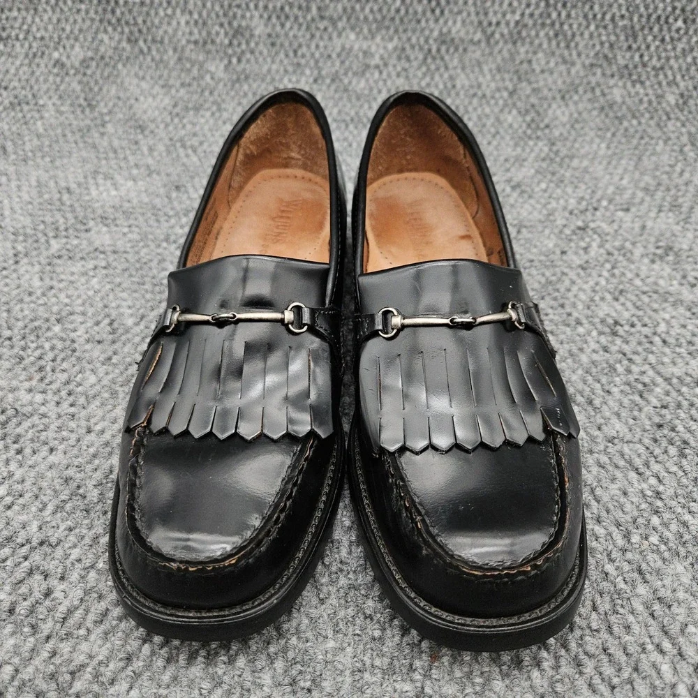 G.H. Bass Men's 9 Black Loafers Weejuns Kiltie Bit Moccasin Dress Shoes Classic
